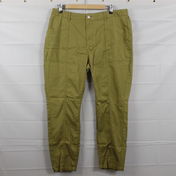 Pact Pants - Pact Pants Womens Extra Large Organic Cotton Twill Straight Leg Utility Green